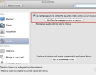 Come far lampeggiare lo schermo quando viene emesso un avviso