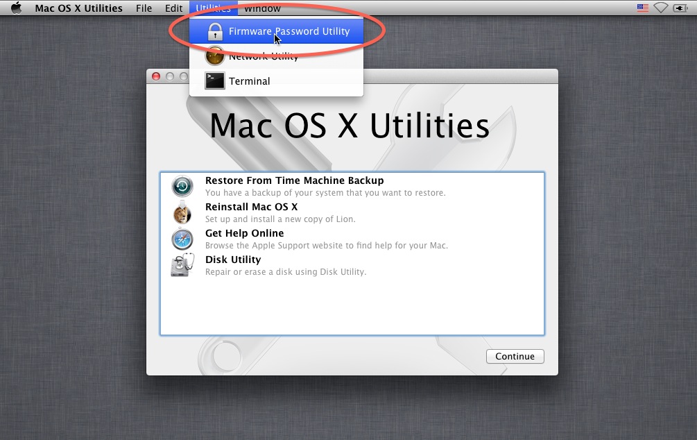 Firmware mac. Passwd (утилита). Os x Utilities как попасть.