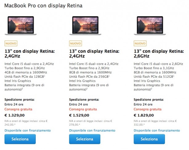prezzi macbook pro