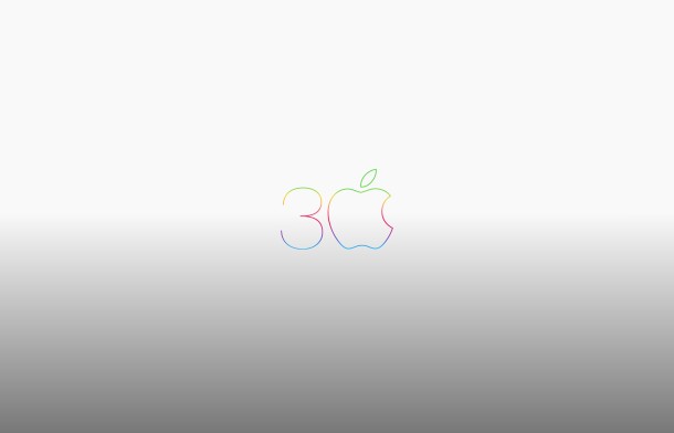 apple-30th-anniversary-mac-logo-grey-wallpaper-610x392
