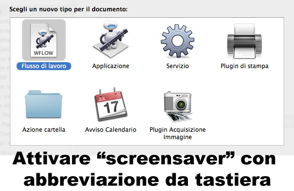 screensave abbreviazione tastiera Mac pic0