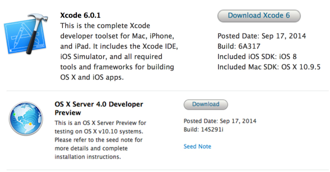 download xcode not from app store