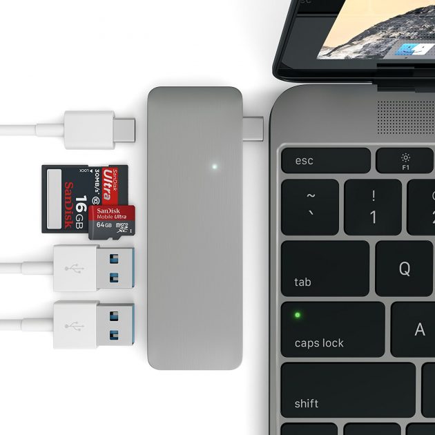 Satechi F3 base smart per monitor con quattro porte USB 3.0 e porte per cuffie / microfono per iMac MacBook MacBook Pro Samsung da 21,5 pollici e altri Dell PC Bianco 