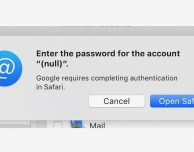 Problemi di accesso agli account Gmail tramite Mail su macOS 10.14.4