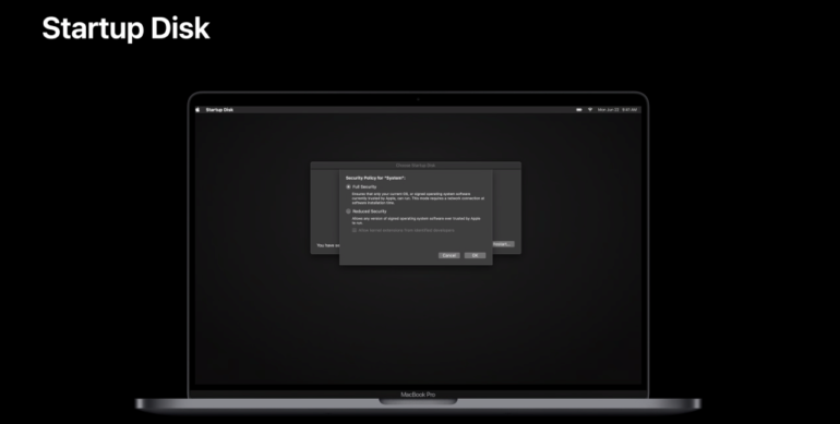 startup disk mac arm