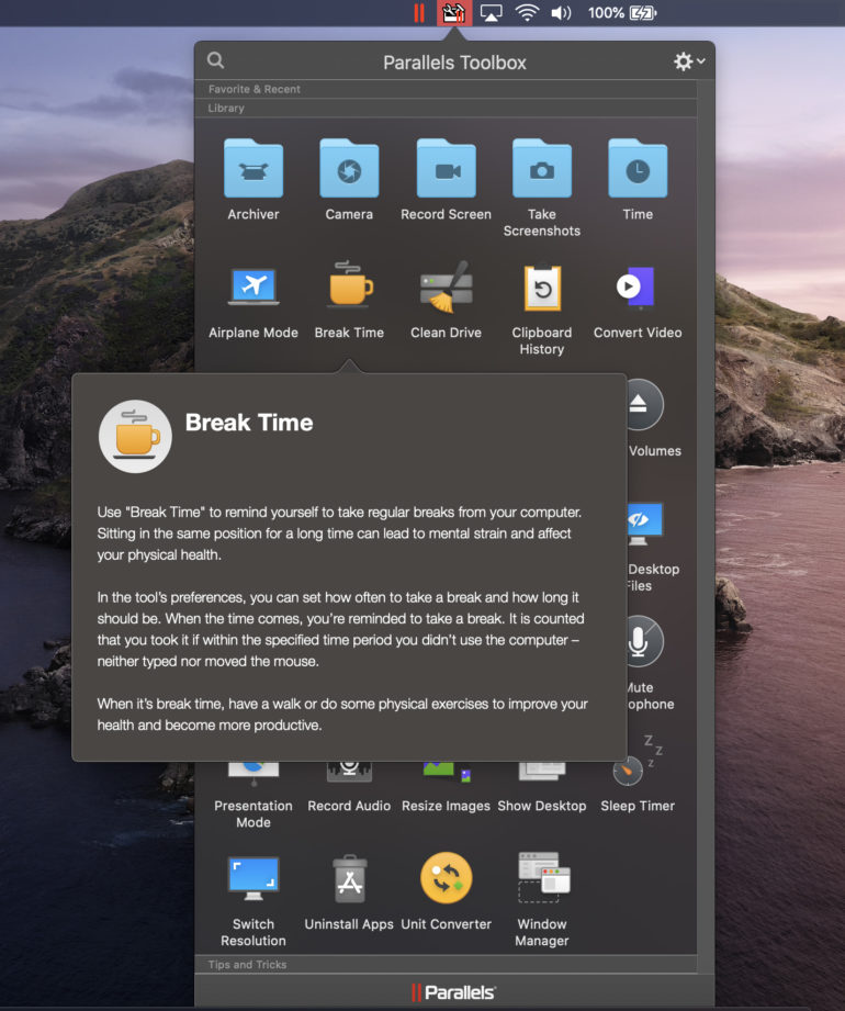 Parallels Toolbox Break Time macOS