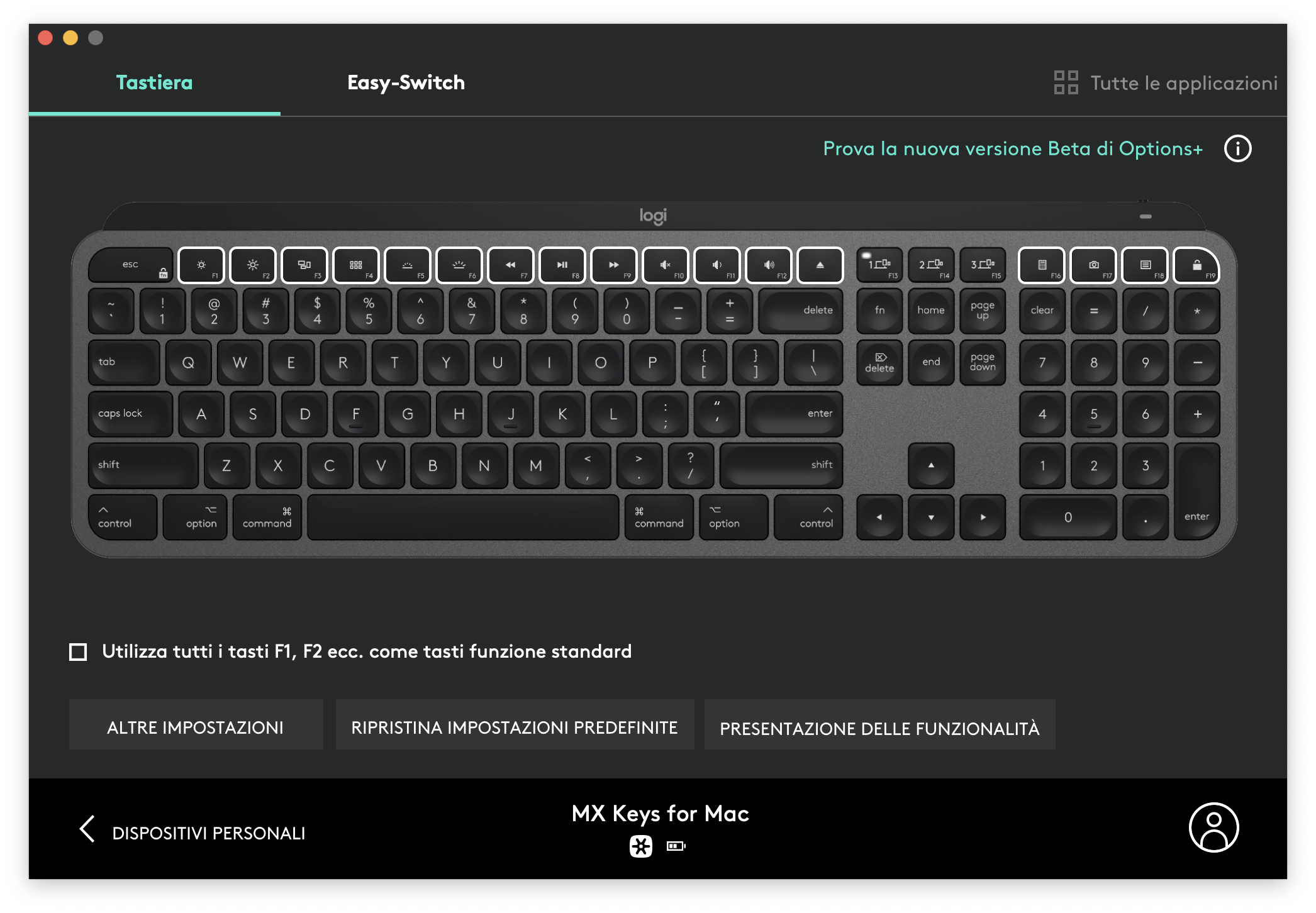 mx keys per mac